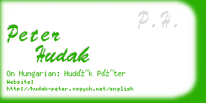 peter hudak business card